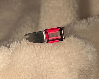 Mozambique Almandine Garnet Sterling Silver Ring FREE SHIPPING