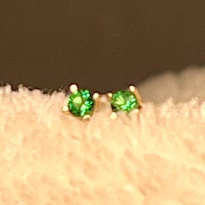 Tsavorite Green Garnet Stud Earrings FREE SHIPPING