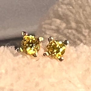 Fancy Vivid Yellow Stud Earrings FREE SHIPPING