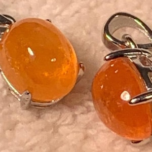 Spessartine Fanta Orange Garnet Cabochon Pendant Sterling Silver~Free Shipping