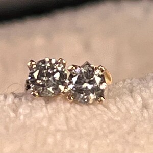 Fancy Intense Silver Diamond Stud Earrings FREE SHIPPING