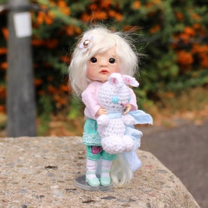 Obitsu11 bjd OOAK small doll, custom sculpted head Ob11, unique gift for collector, handmade personalized art doll, gift for her