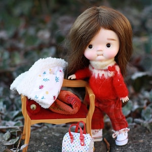 Q-Baby doll Custom, OOAK doll normal skin with wig brown hair, unique gift for collector, handmade personalized doll, gift for her