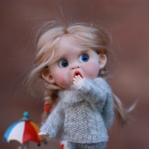 Obitsu11 BJD Doll: OOAK Custom Sculpted Head, Movable Eyes