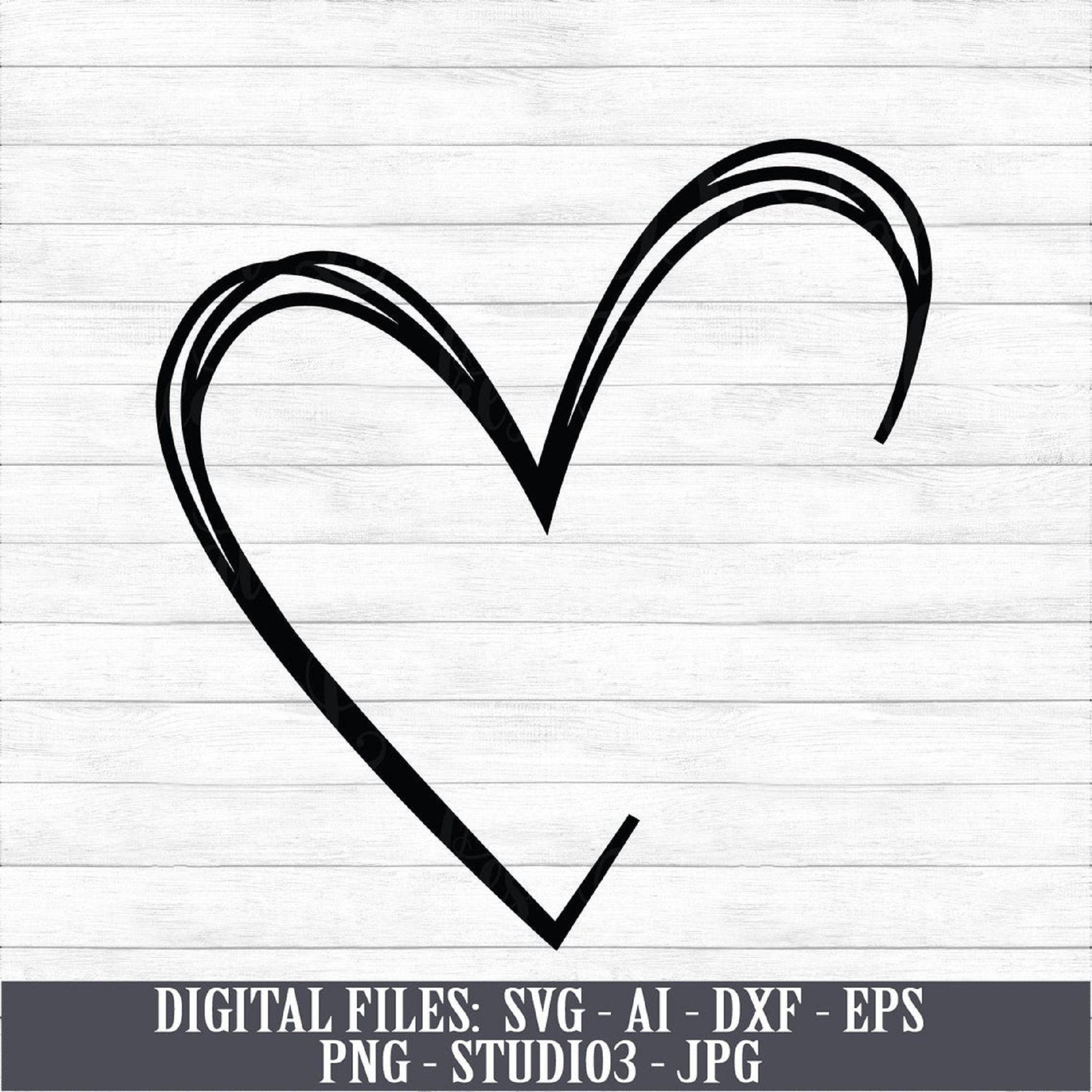 Heart Instant Digital Download svg ai dxf eps png Etsy