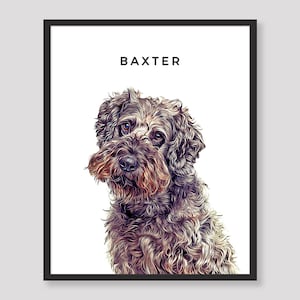 Custom Pet Portrait | Digital or Framed | Dogs + Cats | All Pets | Personalised gift for her, him, them, friends, and family.