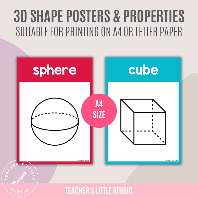 3D Shape Poster Sets With Properties | Printable Shape Posters With ...