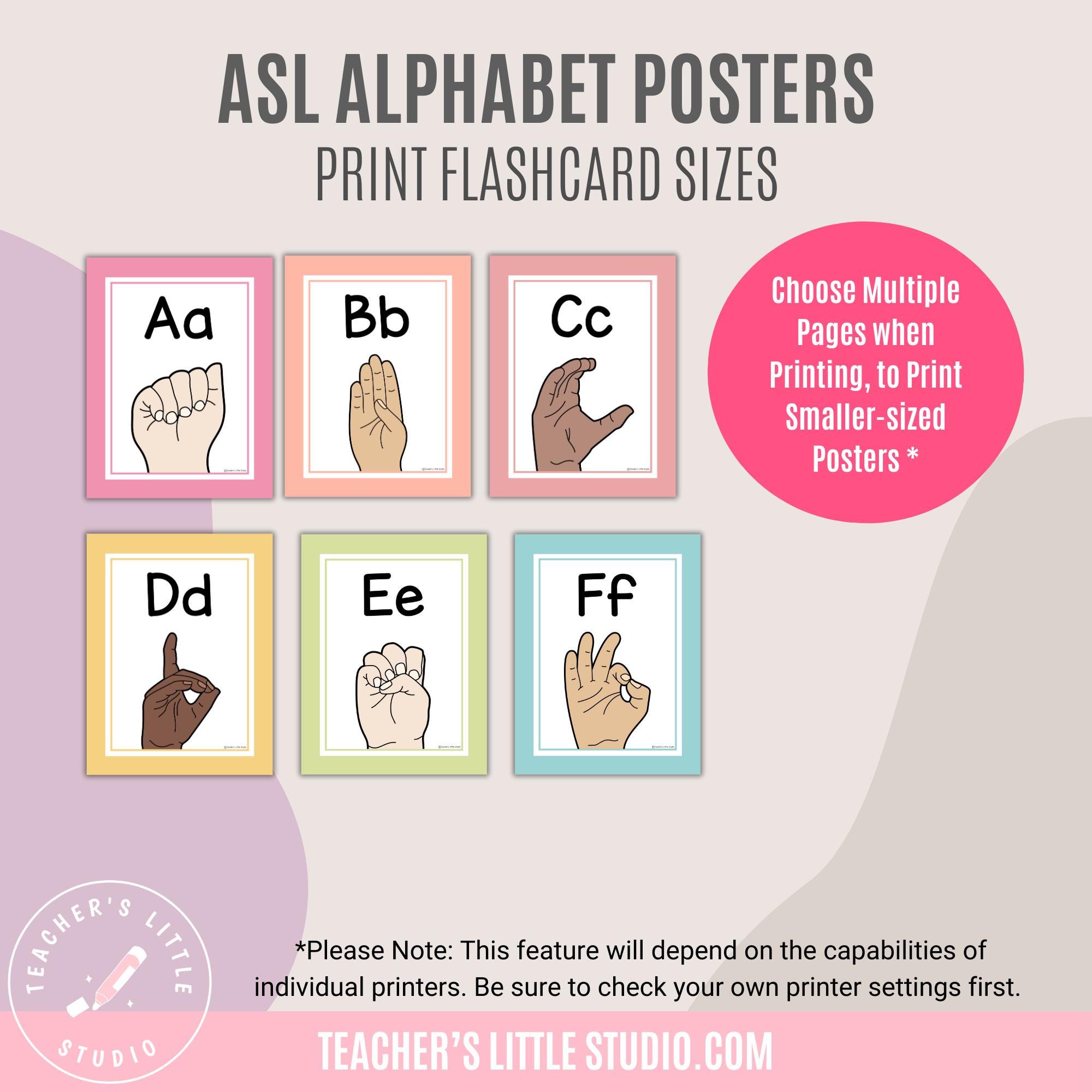 ASL Alphabet Posters | Printable Classroom Alphabet | Editable in Canva ...