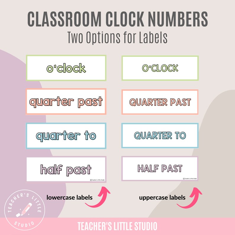 Classroom Clock Numbers Clock Label Printables Telling - Etsy