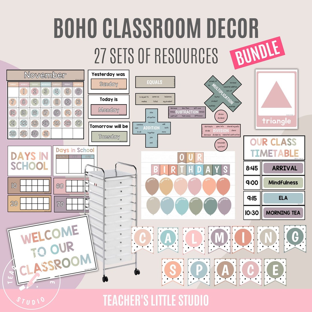 Boho Classroom Decor BUNDLE | Calming Classroom Decor | Printable ...