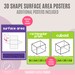 3D Shape Poster Bundle 2 Pack | Shape Poster Sets With Formulas for ...