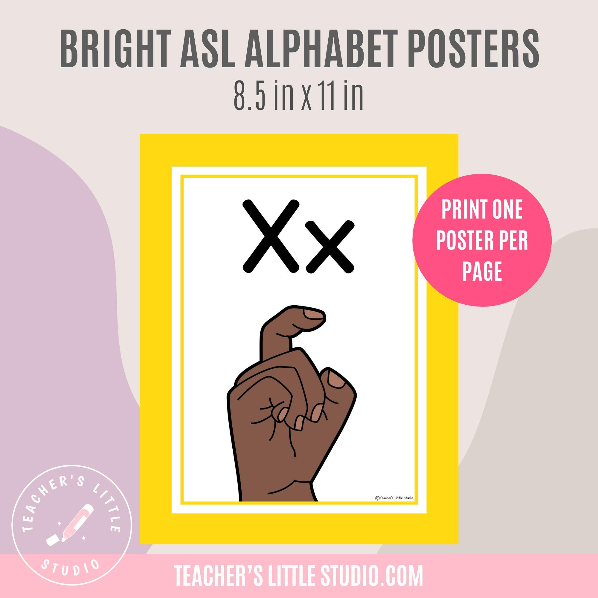 ASL Alphabet Posters | Printable Classroom Alphabet | Editable in Canva ...