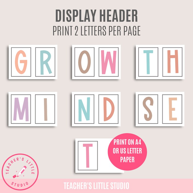 Growth Mindset Posters Boho Rainbow Theme Classroom Decor - Etsy