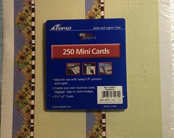 Ampad Papers 250 Count Mini Cards 3-1/2 x 2 Cards Business Cards Flowers  New