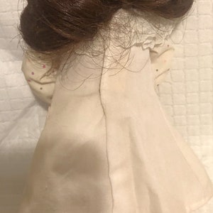 Porcelain Doll 8 1/2 Brown Hair Brown Eyes image 3