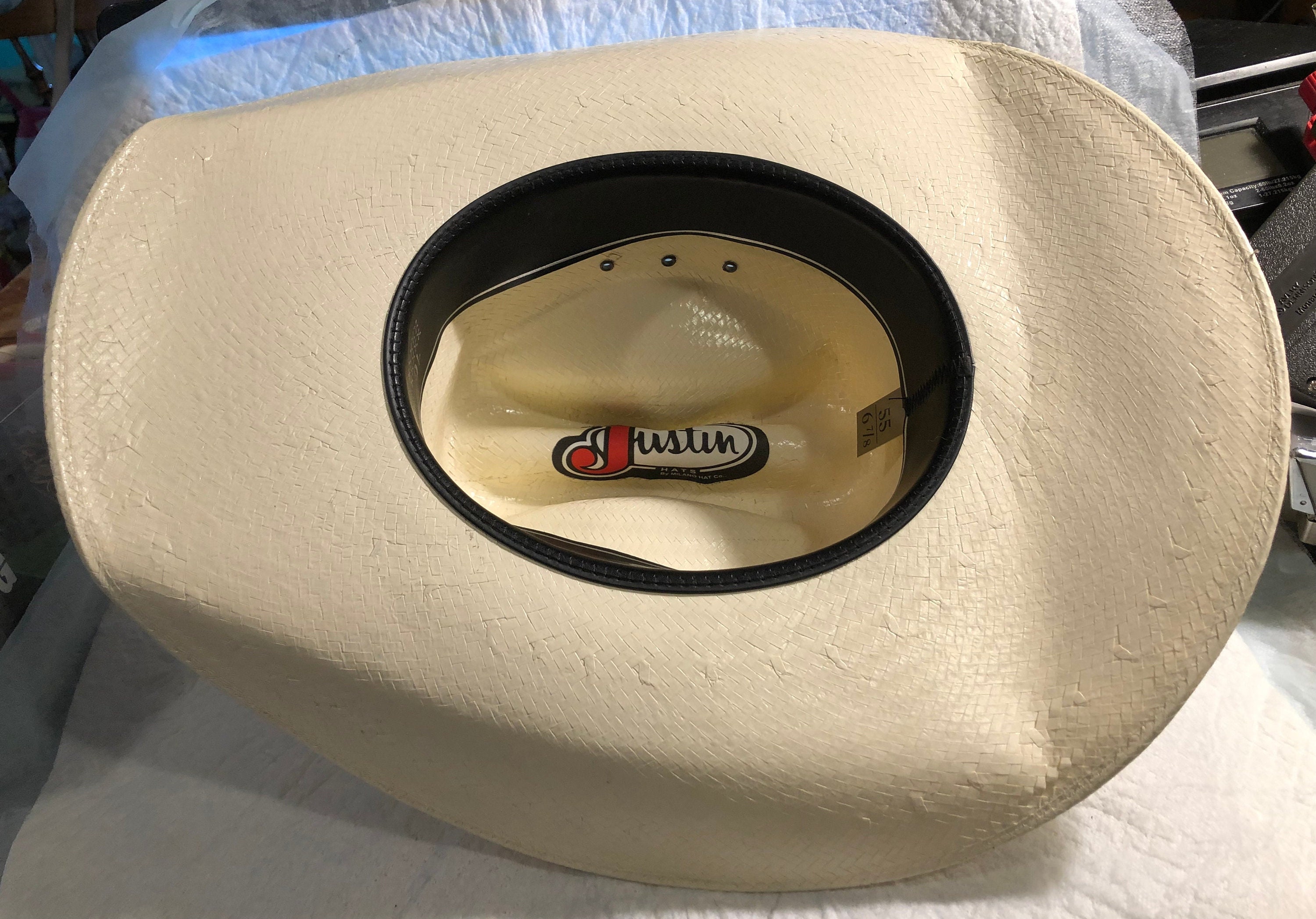 Justin Hats by Milano Hat Co. Hard Straw Hat Size 6 7/8 55 Etsy