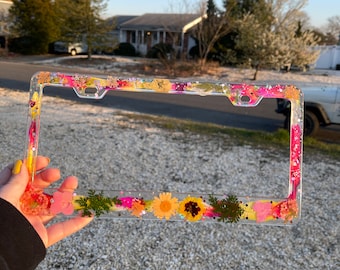 Customizable License Plate Cover | license plate frame | Flower license plate frame | butterfly license plate frame| READ DESCRIPTION