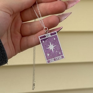 Tarot Necklace | silver chain | The Star Tarot | tarot card necklace | tarot jewelry | Mysical jewelry | witchy jewelry