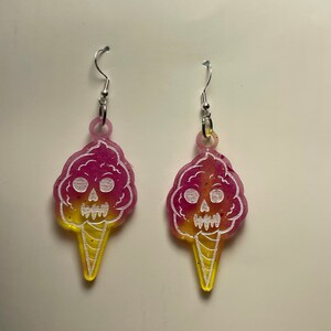 skull earrings | unique earrings | hippie earrings | witchy earrings | boho earrings | trippy earrings | hypoallergenic earrings