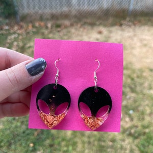 alien head earrings | alien earrings | hippie earrings | trippy earrings | rave earrings