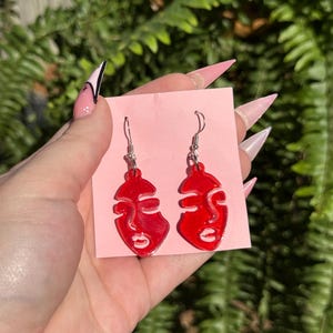 Face earrings | unique earrings | hippie earrings | artist earrings | boho earrings | trippy earrings | hypoallergenic earrings