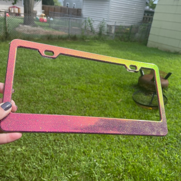 Neon License Plate Frame Etsy