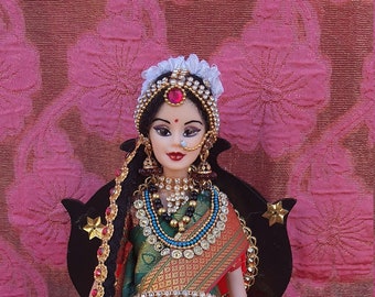 Little Girl Whispering to Nandi Indian Collectible Golu doll