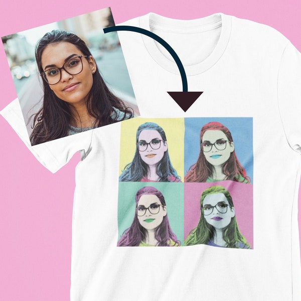 personalisiertes Pop Art T-Shirt, Dein Foto in Pop Art Design, Foto auf T-Shirt, personalisiertes Foto T-Shirt