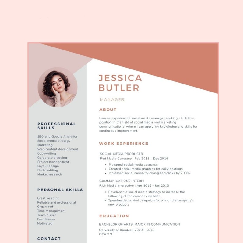 Executive Creative Modern Professional Resume Cv Canva Template for Engineer Developer Cv Template with Photo MANAGER Cv Template