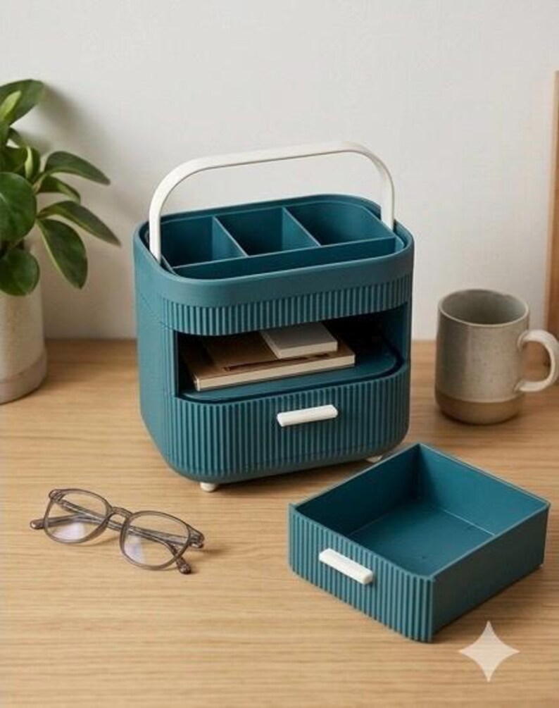 Craft Organizer Caddy With Drawers | Portable Storage Bin for Makeup ...