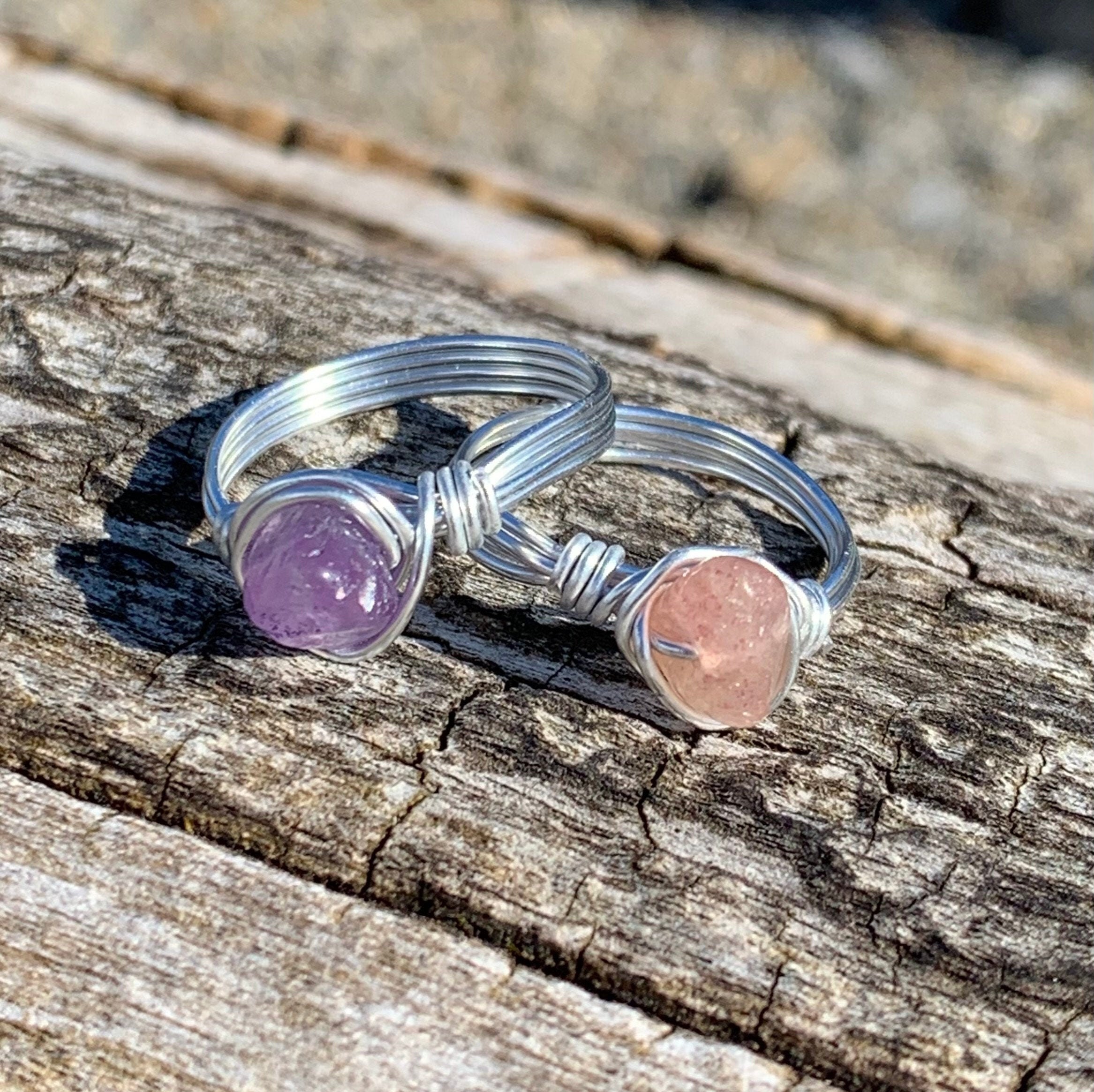 Handmade Wire Gemstone Ring Making With Wire Crystal Rings