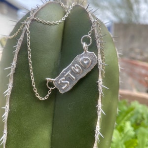 Sterling Silver Stud Charm Necklace