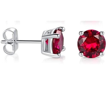 Ruby Stud Earrings | Etsy Ruby Stud Earrings | Etsy