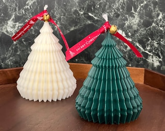 Christmas Tree Shape Handmade Candle, Jagged Taper Candle, Christmas Home Decoration, Christmas Handmade Art Gift, Warming Gift, Minimalist