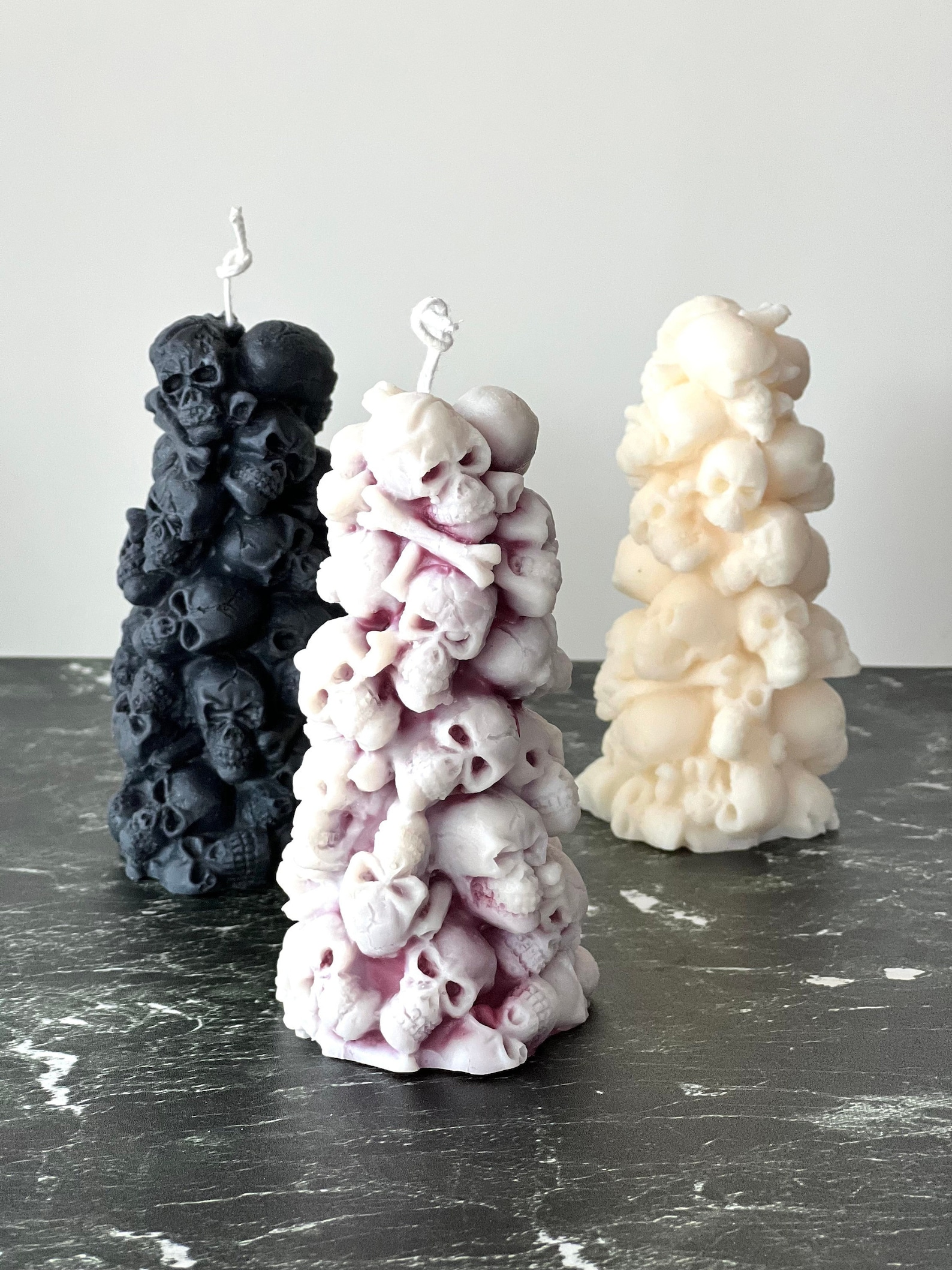 Image of Halloween Skull Head Mountain Candle