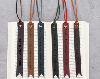 Personalized Custom Leather Bookmark, Leather Bookmark, father&#39;s day gift meaningful,Personalized birthday Gift,Minimalist gift,gift for Dad