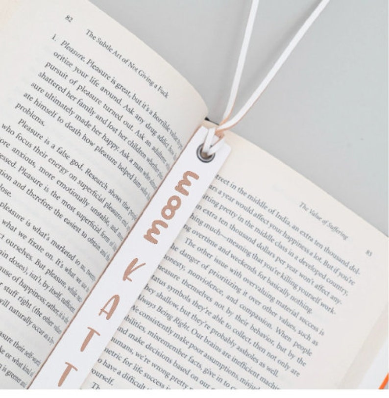 Personalized Custom Leather Bookmark, Leather Bookmark, father's day gift meaningful,Personalized birthday Gift,Minimalist gift,gift for Dad image 4