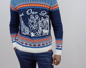 Jesus Our Lord Knitted Men's Christian Jumpers Sweaters in Premium Yarn