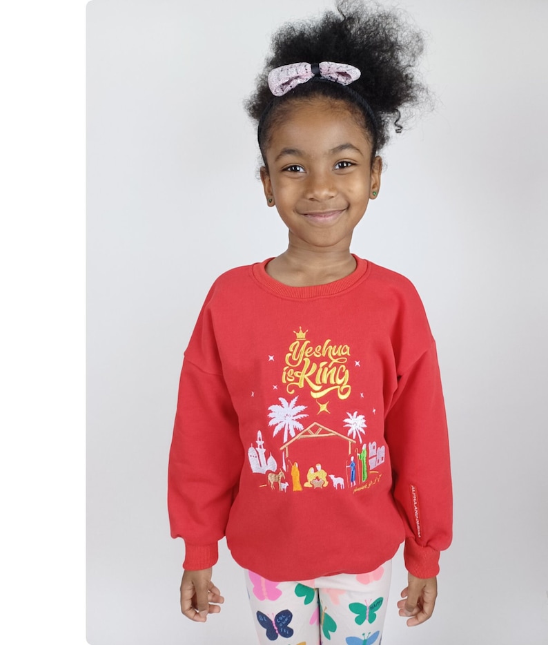 Kids' Jesus Sweatshirt, Nativity Sweatshirt, Nativity Scene, Christmas