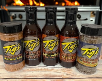 Tig's Smok'n Pig BBQ Pro Kit - includes 3 sauces and 2 rubs - Smoke like the pros - Impress your guests with your bbq- Elevate your bbq game