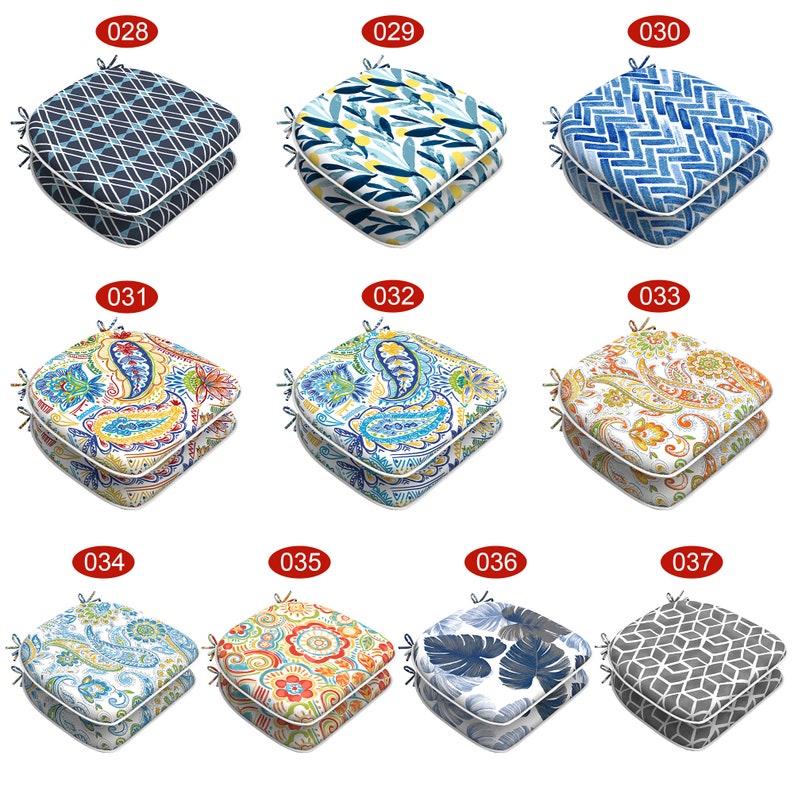 Indoor/Outdoor Chair Cushions Seat Cushion with Ties, Patio Chair Pad 16 x 17for Furniture Garden Home Kitchen Decoration Blue Bricks image 8