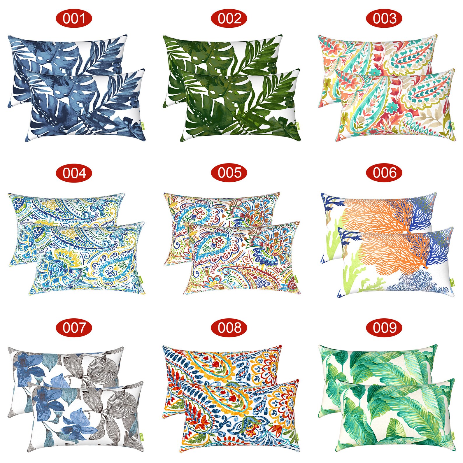 Outdoor/indoor Lumbar Pillow Case Covers 12 X 20 Etsy