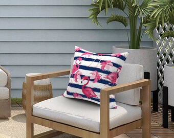EKOBLA Throw Pillow Cover Flamingo Girlish Animal Fashion Adorable Little Cute Summer Pink Rectangular Throw Pillow Covers for Couch Sofa Home Decor Cotton Linen 12x20 Inch