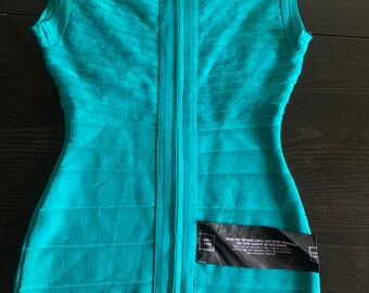 Herve leger blue bandage dress hot sale