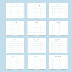 Monthly Blank Calendar(sunday-start), Simple Calendar, 11 X 8.5 Inches ...