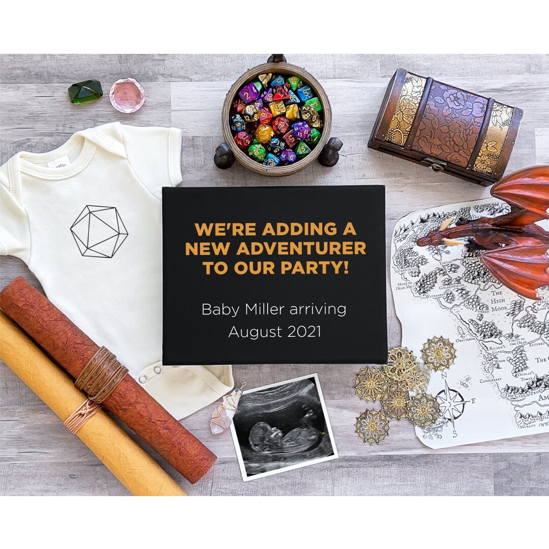 Editable Dungeons & Dragons Pregnancy Announcement Gender Etsy