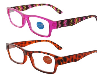 Trendy Colourful Pink Tortoiseshell Reading Glasses