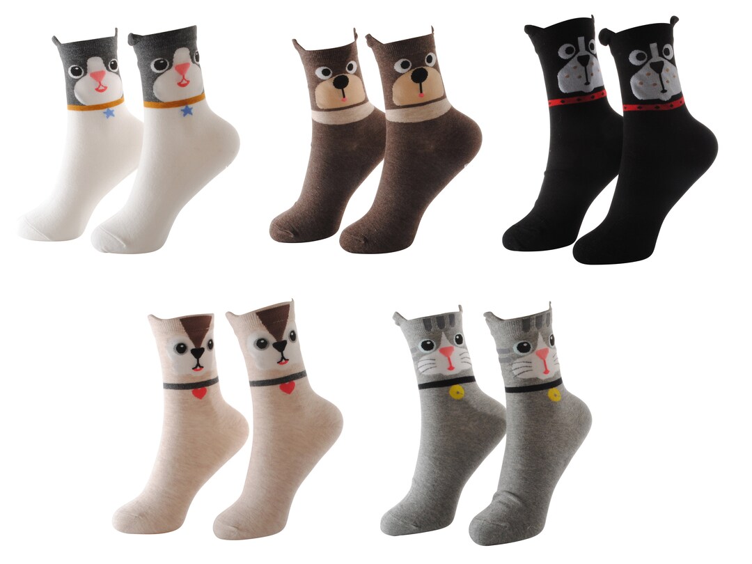 Funky Novelty Cute Cat Dog Socks Etsy France