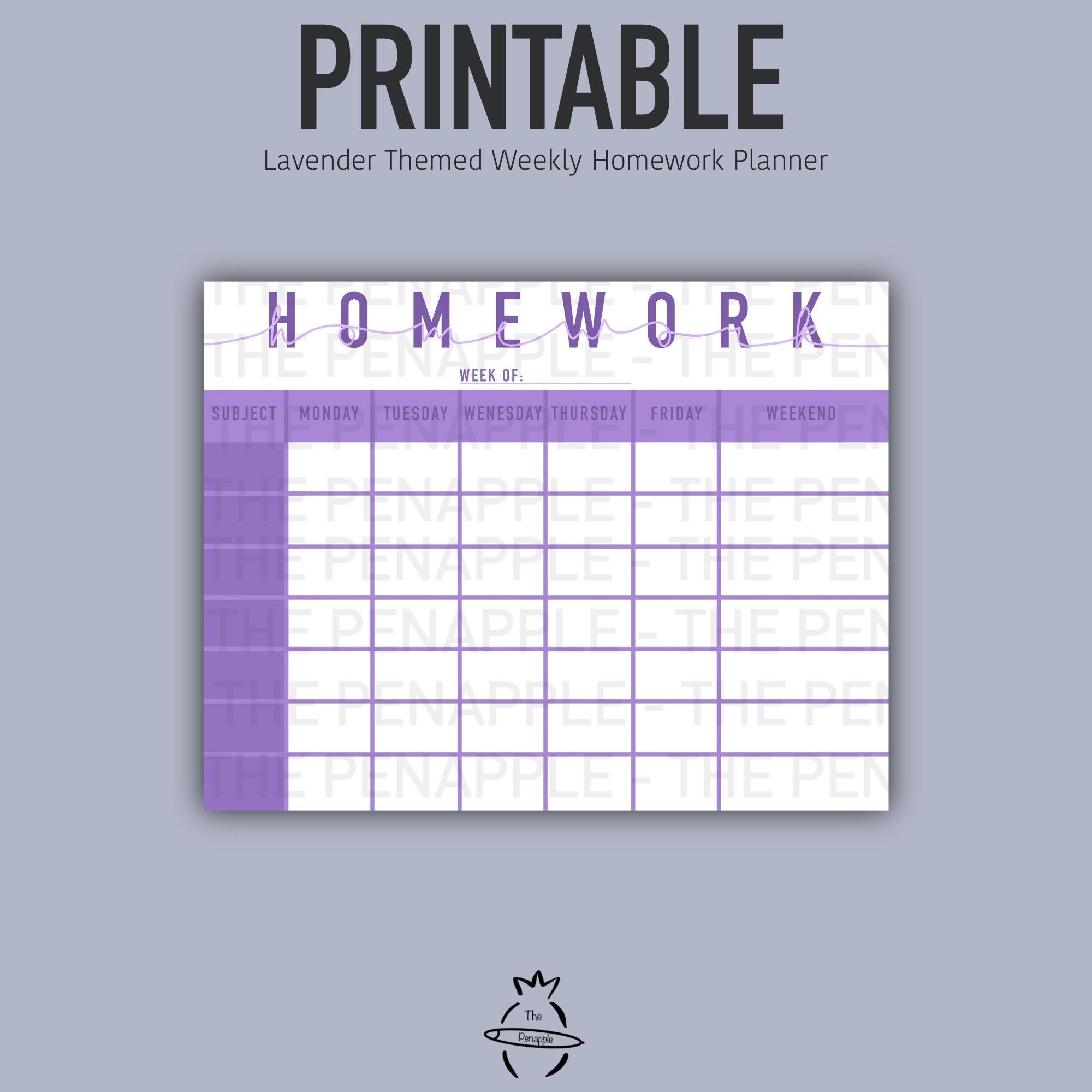 Printable Homework Planner, School, Students, Homework, Assignments ...