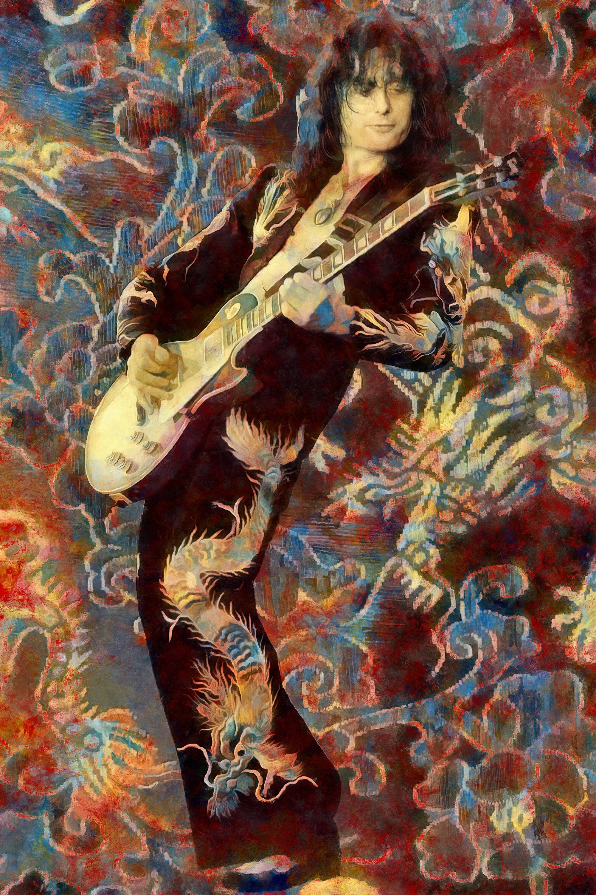 Led Zeppelin Trampled Under Foot Jimmy Page Art Etsy